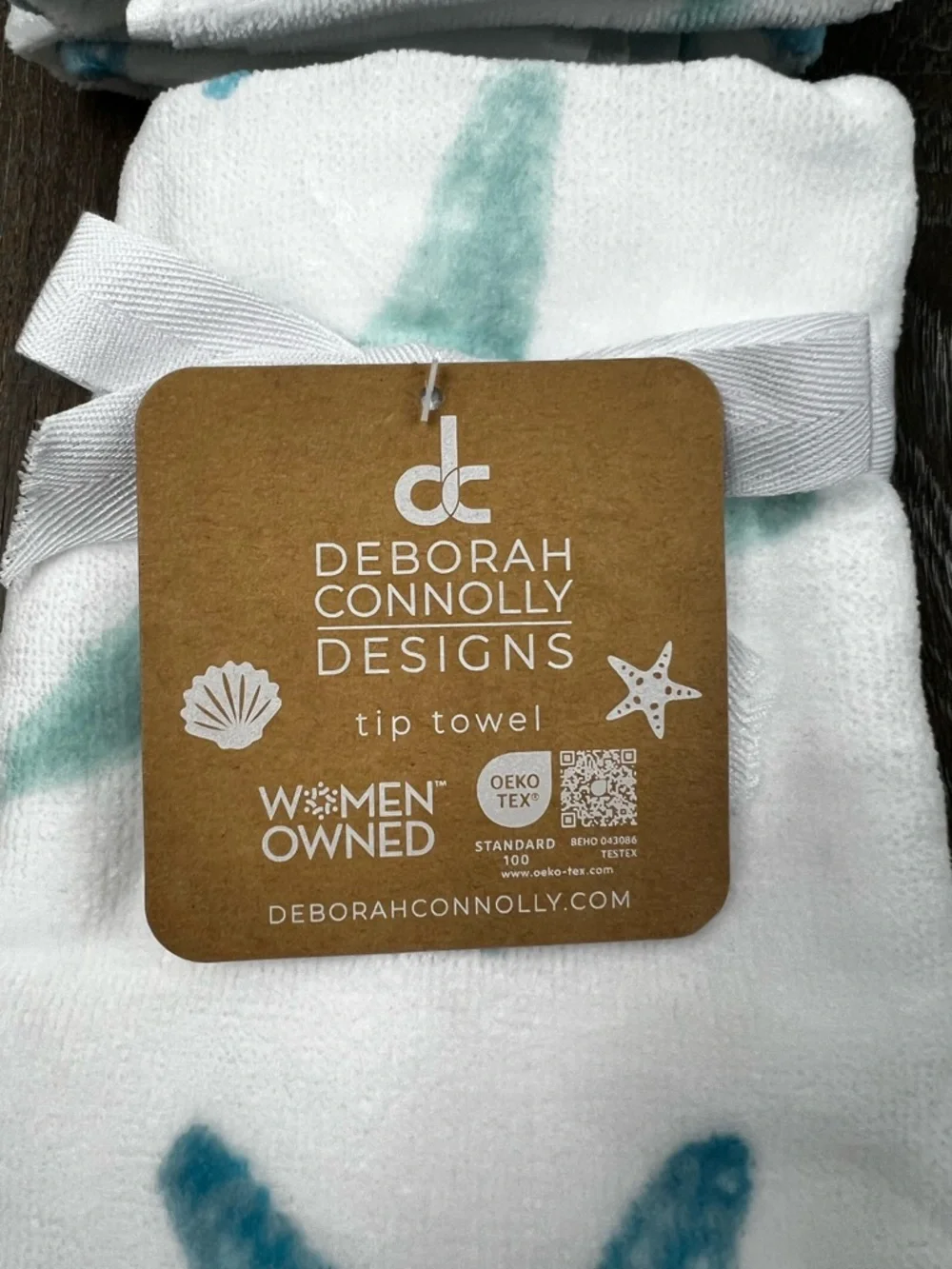 Deborah Connolly - ‘Ocean Starfish’ bath towel set. NWT